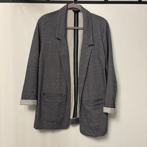 Topshop Knit Blazer, Blue/Grey, Size 8